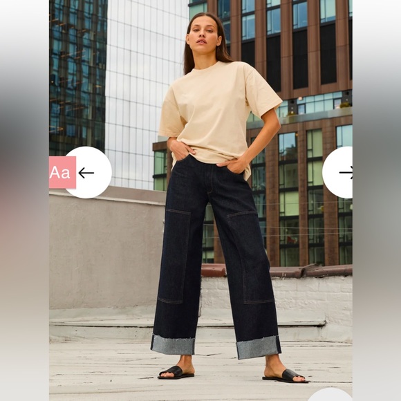 Navy Wide Leg Women's Jeans - Picture 5 of 6